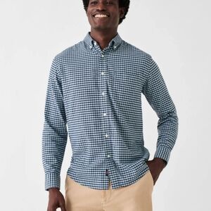 Faherty Faherty Stretch Oxford Check Shirt 2.0 Size XL Cotton Lyocell